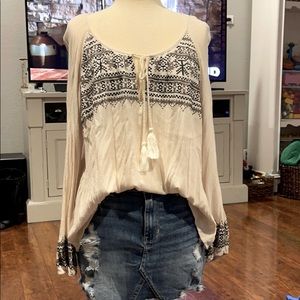 Cream BOHO Style Top by “Miss Me”